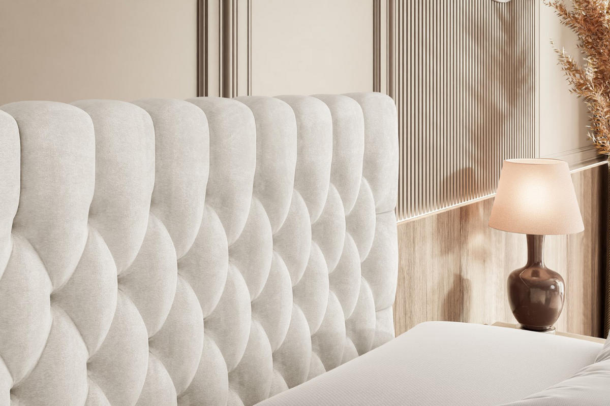 BOXSPRINGBETT SERENE KING - 200 x 200 - H3/H4 - Ecru - Ecru, Holzwerkstoff (200/200cm) - ALTDECOR