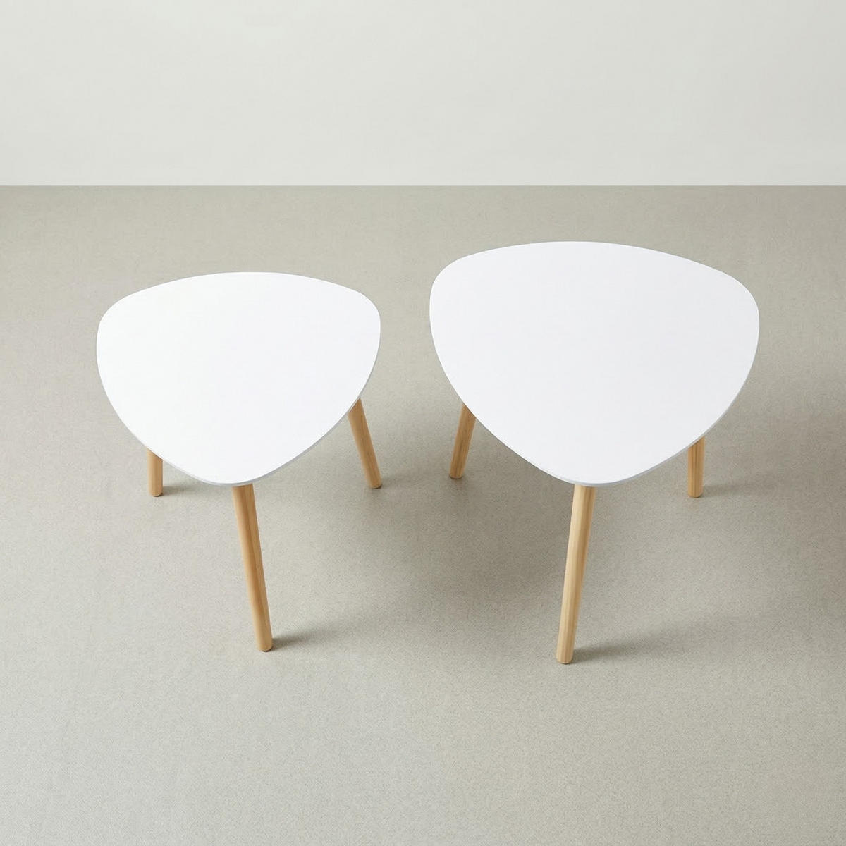 COUCHTISCH-SET Bini 2er-Set - Weiß, Holzwerkstoff (45/45/44.5cm) - EDAXO