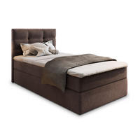 BOXBETT GLOS 90 90x200 cm mit Matratze und Topper - Braun - Braun, Holz (90/200cm) - MASSENO