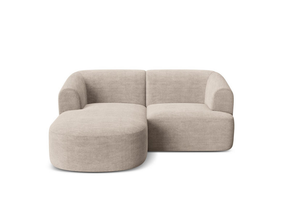 MODULARES-ECKSOFA links Campi aus Cord cappuccino 3 Sitzplätze - Cappuccino, Textil (156/180cm) - Cosmopolitan Design