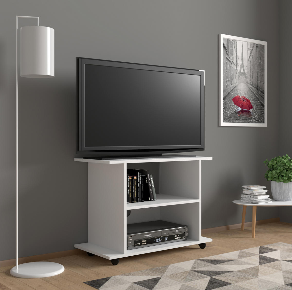 TV LOWBOARD Weiß 80/60/40 - Weiß, Holzwerkstoff (80/60/40cm) - RAUMHIRSCH FURNITURE
