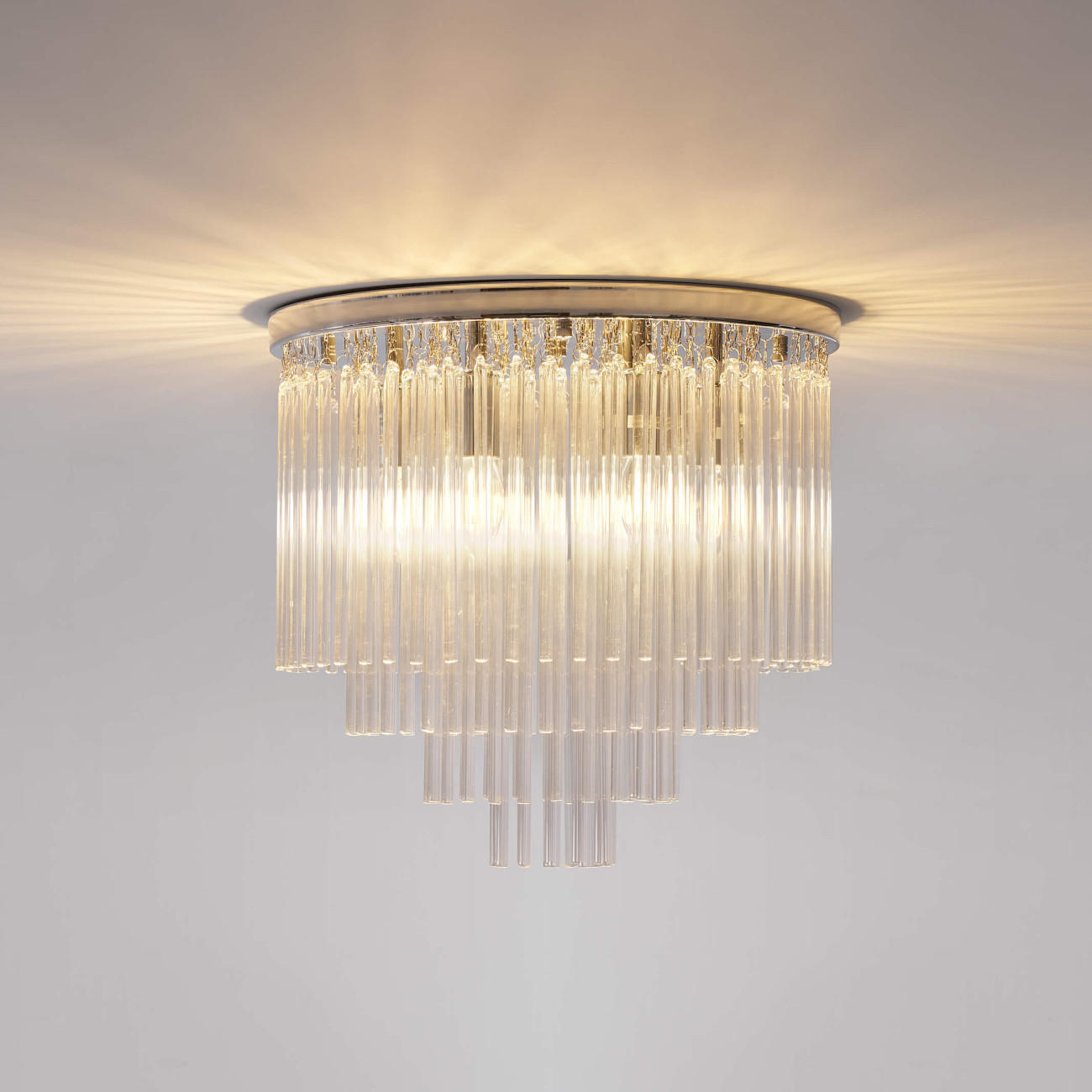 Thumbnail - Kosilum Deckenleuchte, Transparent, Glas, 42x39.5x39 cm, Lampen & Leuchten, Innenbeleuchtung, Deckenleuchten