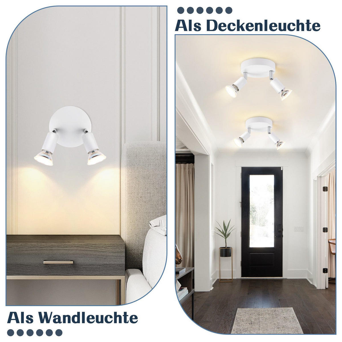 STRAHLER Windsheim 2-flammig 12/12/10.4 cm - Weiß, Metall (12/12/10.4cm) - Nettlife