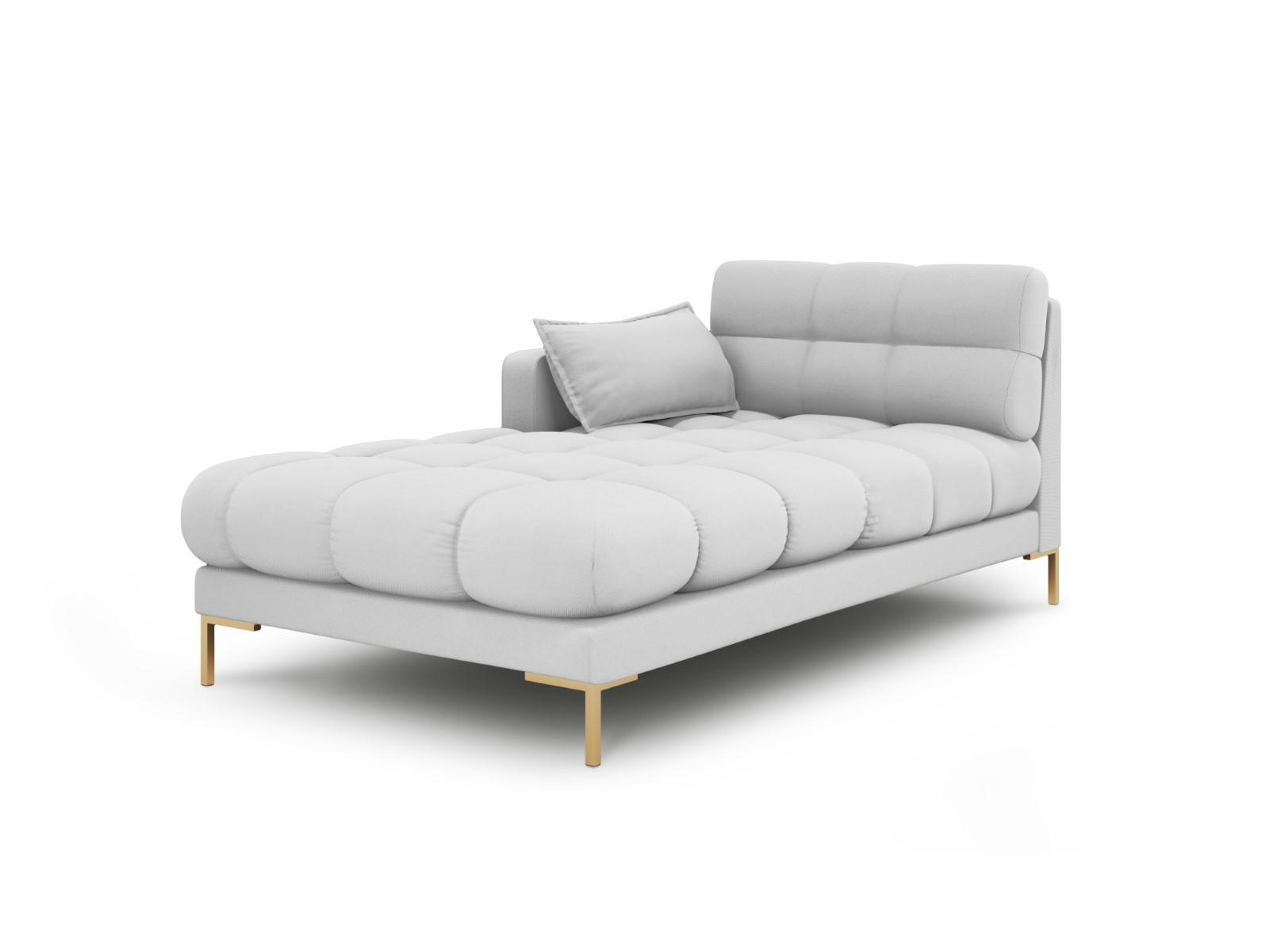 CHAISELONGUE links Mamaia aus strukturiertem Stoff hellgrau - Hellgrau, Textil (102/75/185cm) - Micadoni