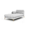 CHAISELONGUE links Mamaia aus strukturiertem Stoff hellgrau - Hellgrau, Textil (102/75/185cm) - Micadoni