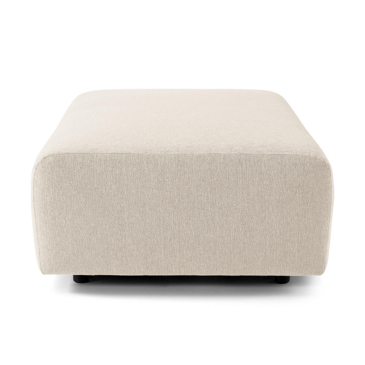 POLSTERHOCKER - Webstoff - Beige/Schwarz, Kunststoff/Textil (100/43/80cm) - home24