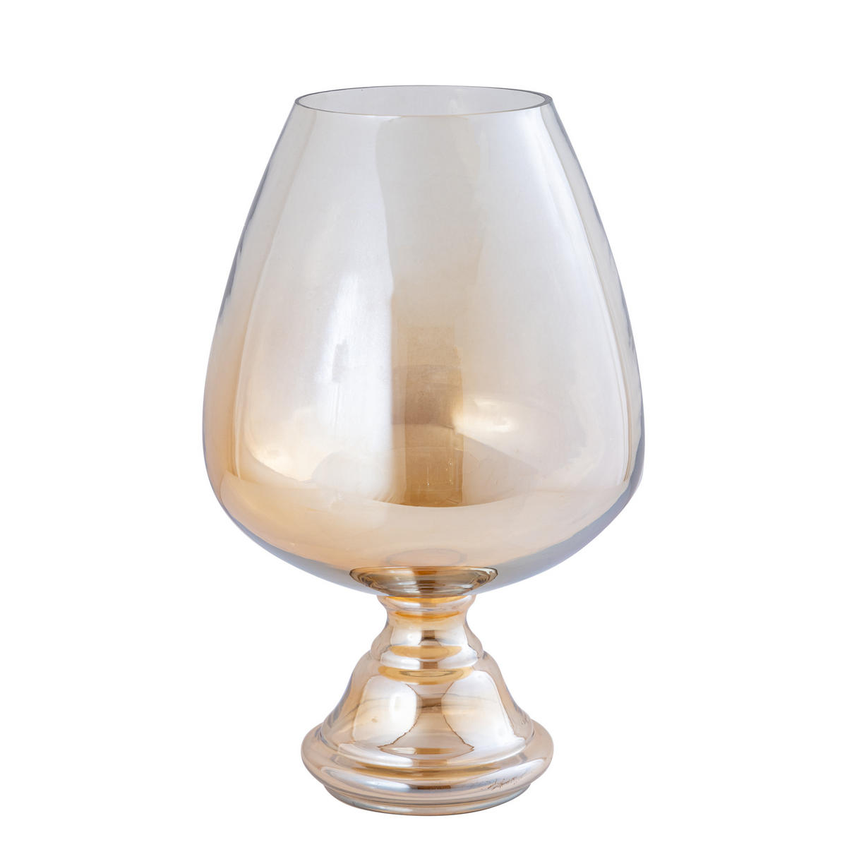 WINDLICHT Alwine Gold 28/28/42cm - Goldfarben, Glas (28/42/28cm) - PTMD Collection