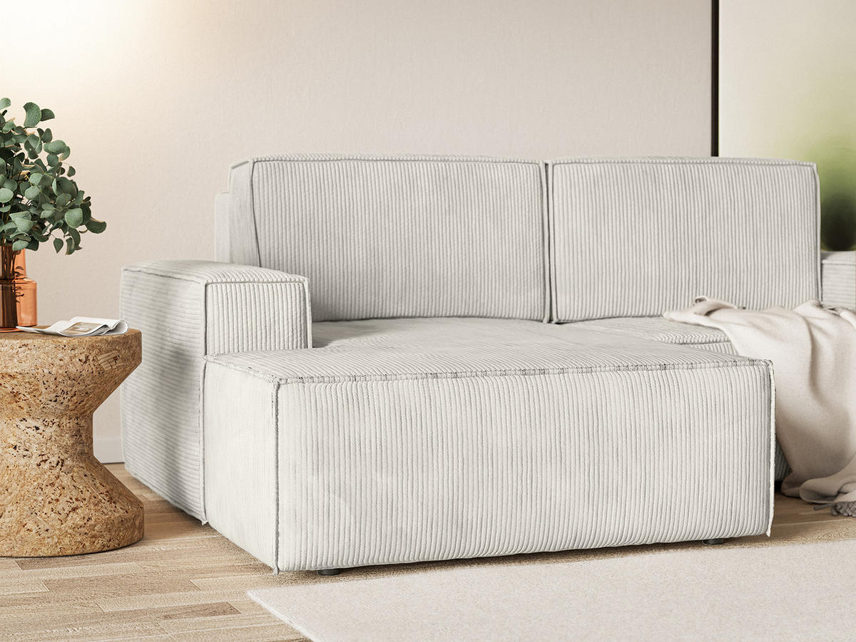 ECKSOFA KOKKO MINI mit Schlaffunktion, Weiß - Weiß, Textil (240/167cm) - Fedve