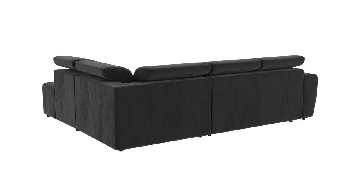 ECKSOFA Reid Schwarz Samt - Schwarz, Holz/Kunststoff (273/224cm) - S-Style Möbel