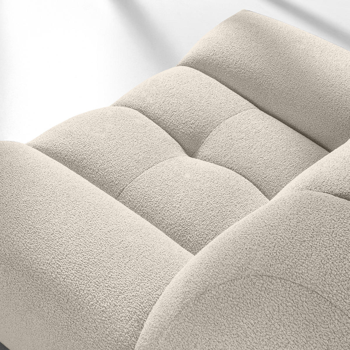 SESSEL VENA Bouclé, Weiß - Weiß, Holz/Textil (135/72/105cm) - KONSIMO®