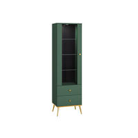 VITRINE FORT Grün, Gold 55x40x190 cm - Goldfarben/Grün, Holzwerkstoff (55/190/40cm) - FURNLUX