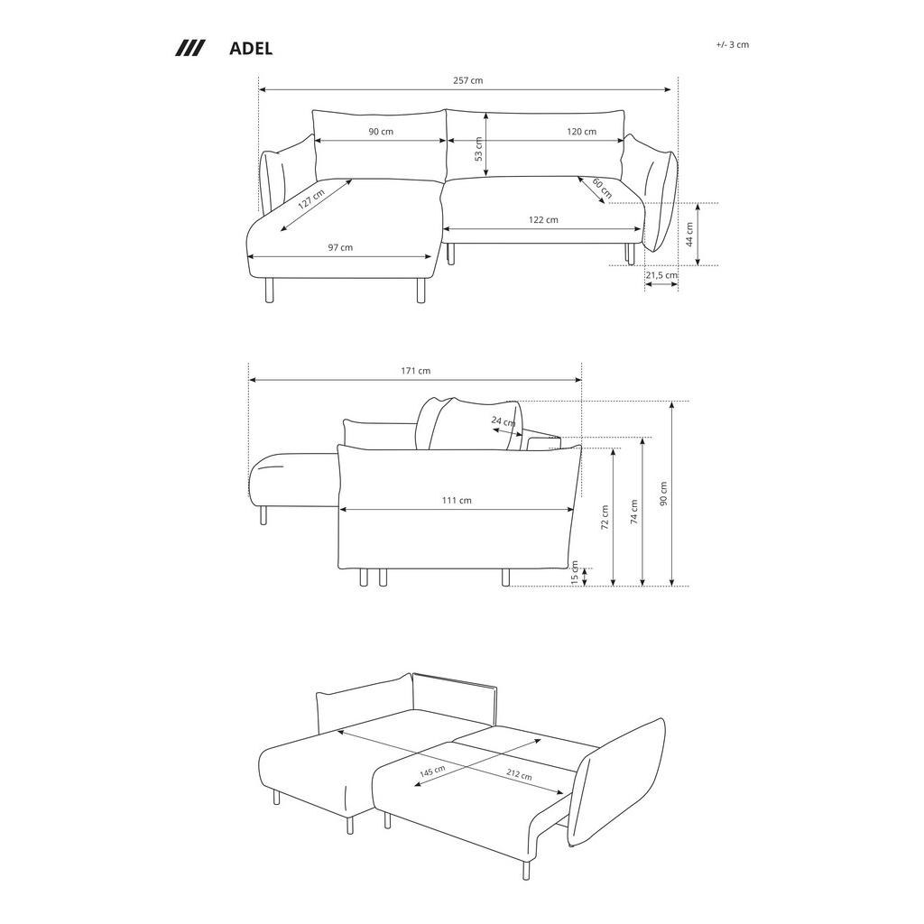 Thumbnail - DomoHome Ecksofa, Hellbraun, Textil, Rechteckig, 257x171 cm, Wohnzimmer, Sofas & Couches, Wohnlandschaften, Ecksofas