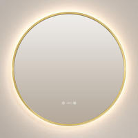 BADSPIEGEL Rund mit Beleuchtung Gold ф80 cm - Goldfarben, Glas (80/3.1/80cm) - EMKE