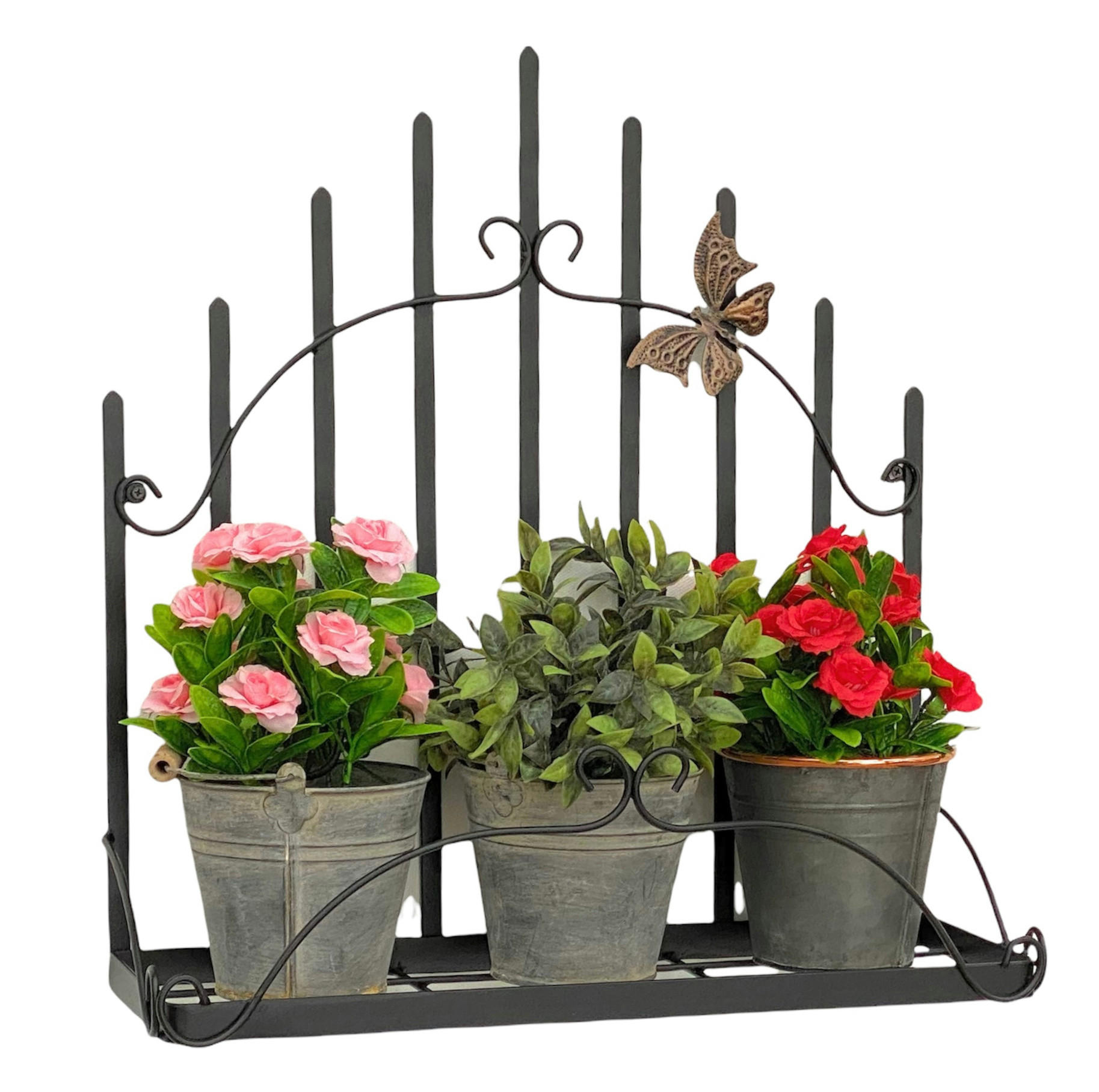 DanDiBo Wandblumenhalter Schwarz 50x52x18 cm