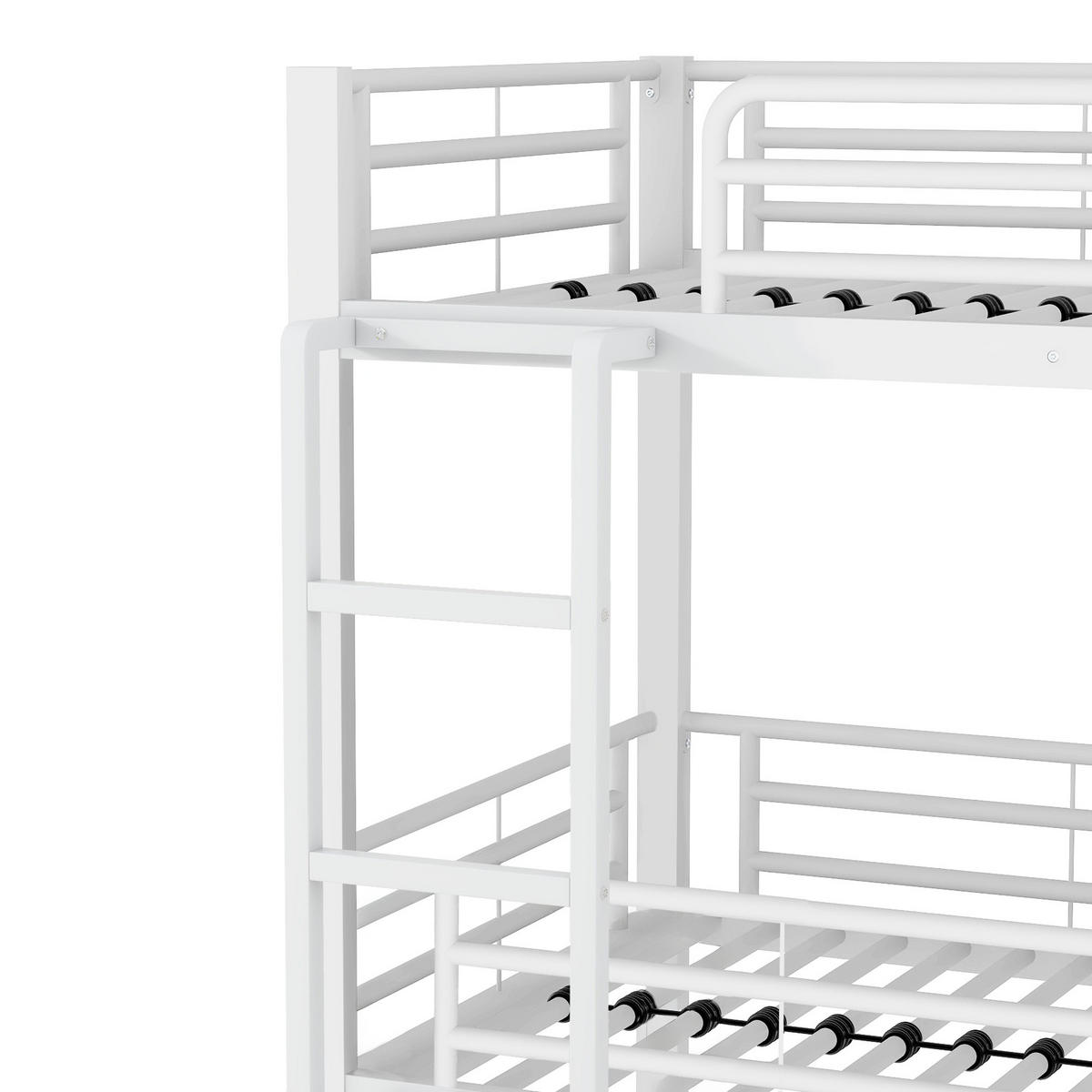 ETAGENBETT 90x200cm Weiß Metall Dreifach-Etagenbett - Weiß, Metall (90/200cm) - FLIEKS