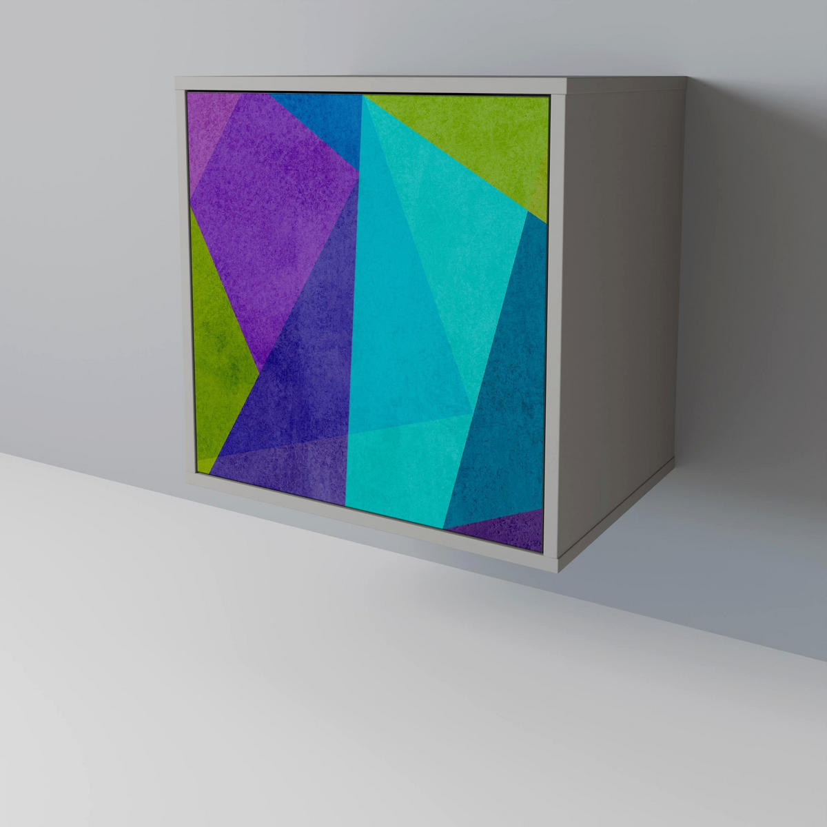 SIDEBOARD COLD SHOWCASE, Grau, 57,5x42x77,5 cm, Schräge Buchenholzfüße - Buchefarben/Multicolor, Holzwerkstoff/Buchenholz (57.5/77.5/42cm) - SpaceRebels