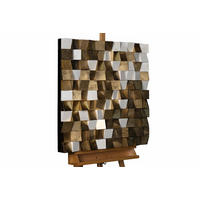 HOLZBILD Grau 75/75 cm - Braun/Grau, Holz (7/75cm) - KUNSTLOFT