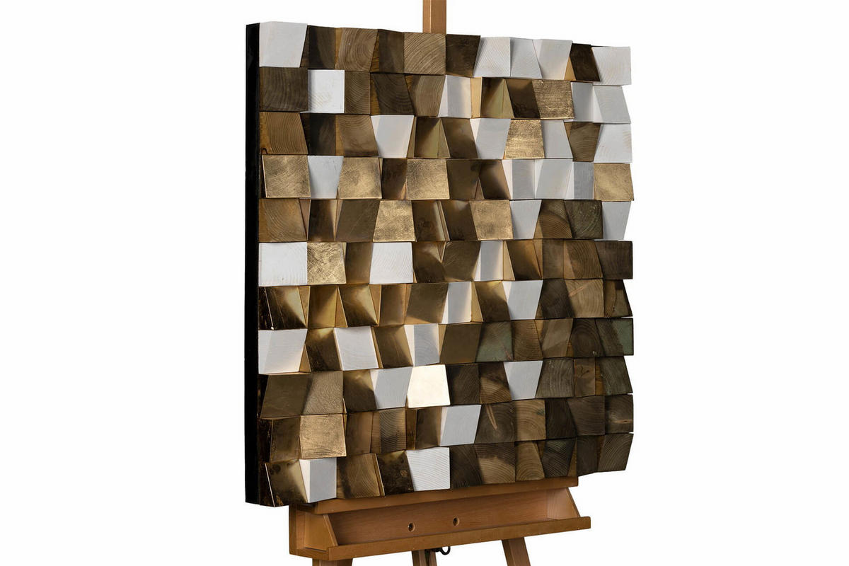 HOLZBILD Grau 75/75 cm - Braun/Grau, Holz (7/75cm) - KUNSTLOFT