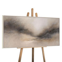 GEMÄLDE Nebliger Morgen Schattenfugenrahmen Beige 120x60 cm - Beige, Holz (120/60cm) - YS-art gallery