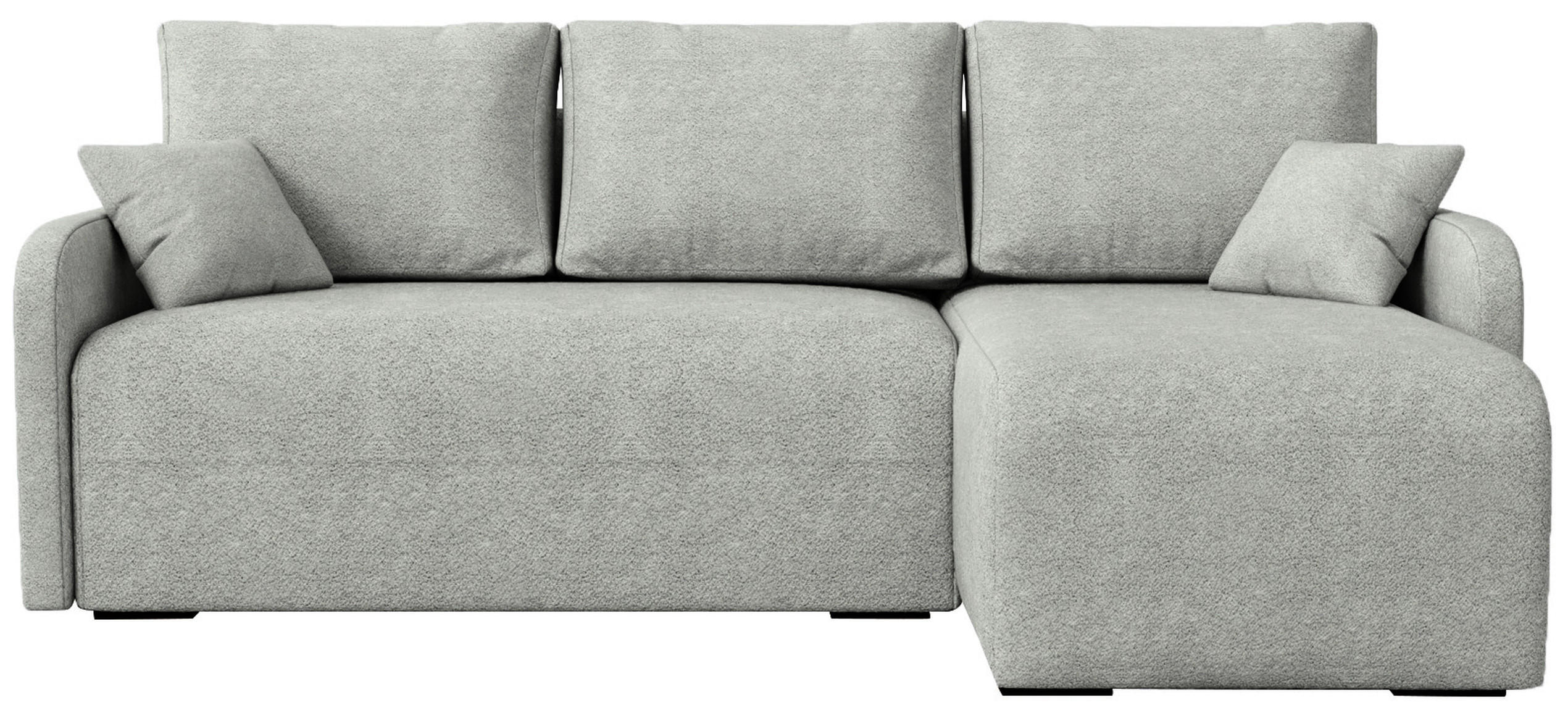 ECKSOFA Malen mit Schlaffunktion Grau Bouclé - Hellgrau, Textil (215/141cm) - Bromarkt