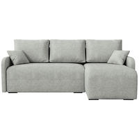 ECKSOFA Malen mit Schlaffunktion Grau Bouclé - Hellgrau, Textil (215/141cm) - Bromarkt