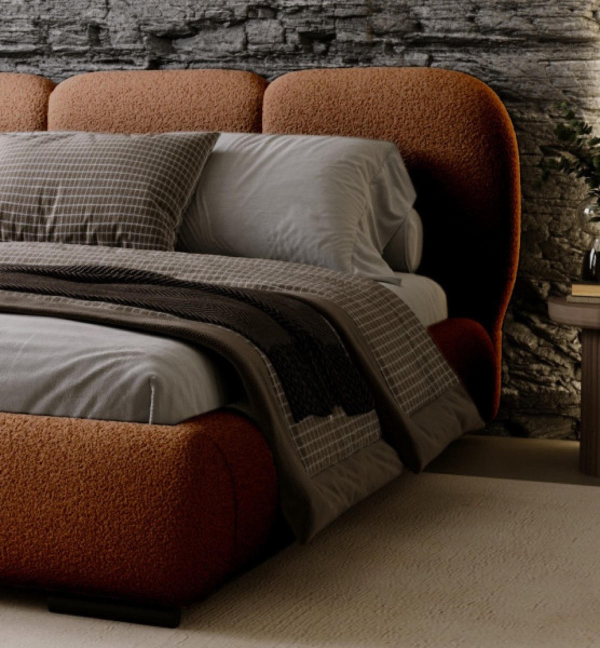 BETT Tapiceriert Roza Mit Bettkasten 180x200 cm - Orange, Textil (180/200cm) - Sepro Meble