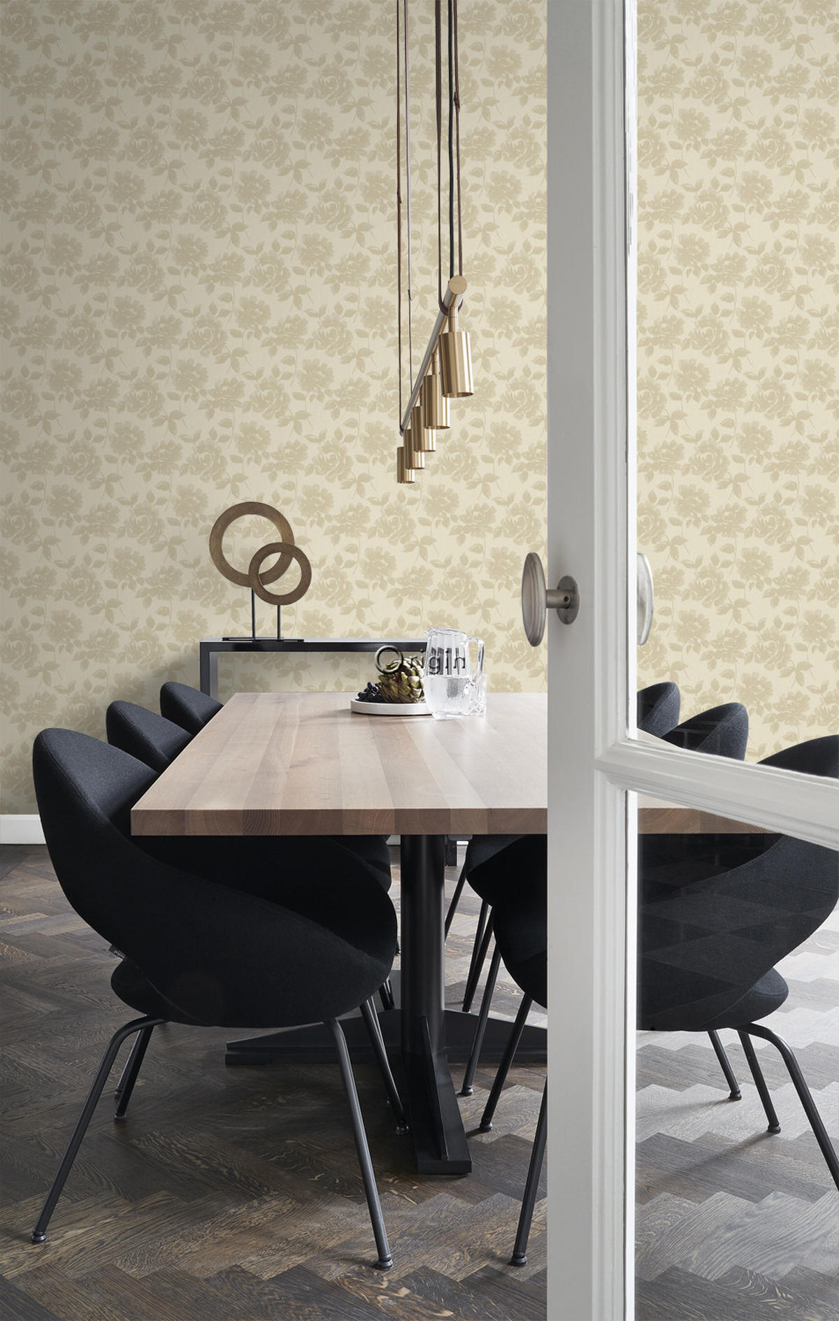 TAPETE Rosen 53 cm x 10.05 m - Beige, Papier (53/1000cm) - Origin Wallcoverings