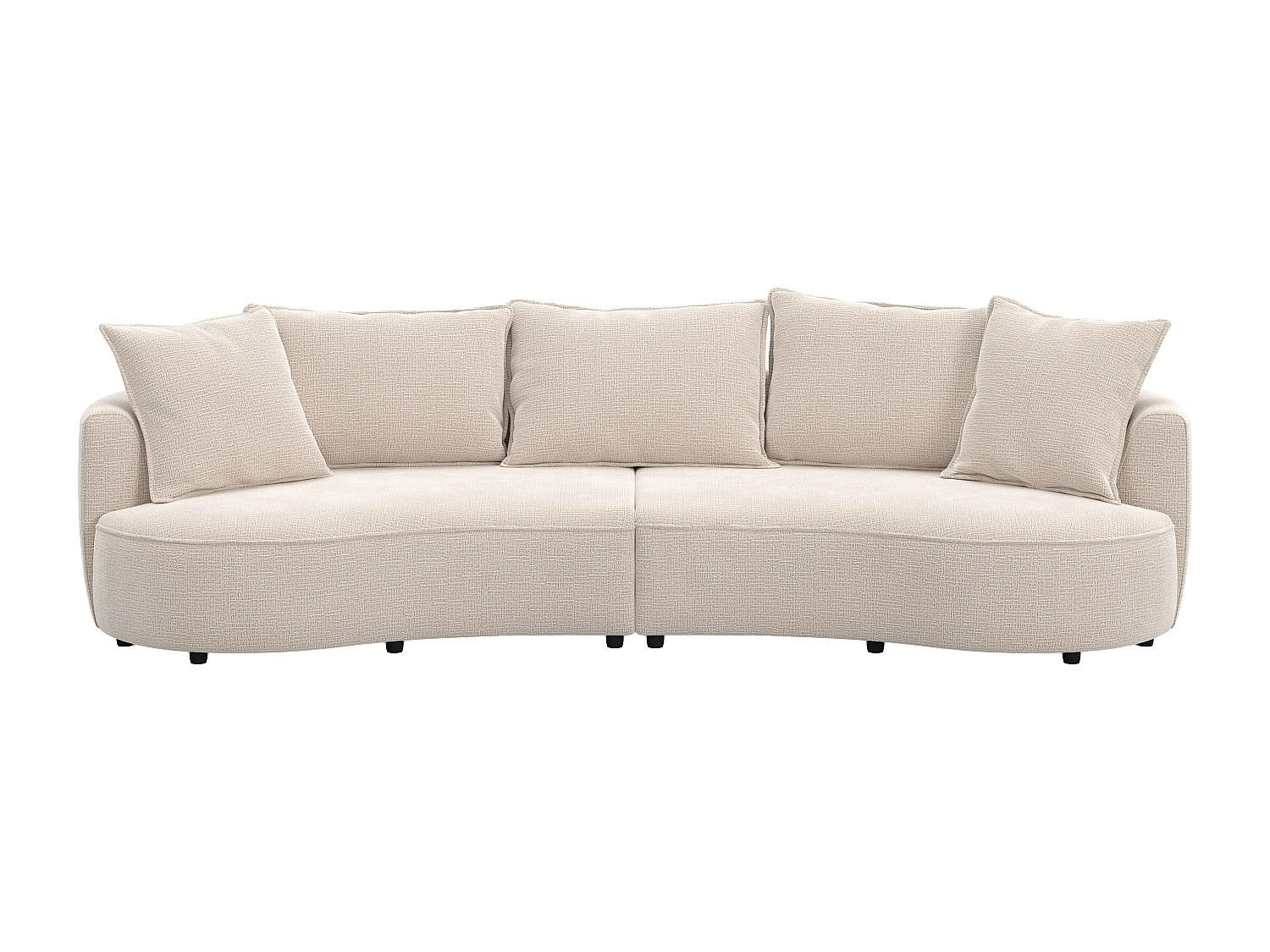 SOFA - 4 Personen - stoff - beige Ceprano - Beige, Textil (296/41/114cm) - Vente-Unique