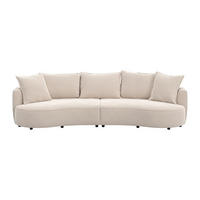 SOFA - 4 Personen - stoff - beige Ceprano - Beige, Textil (296/41/114cm) - Vente-Unique
