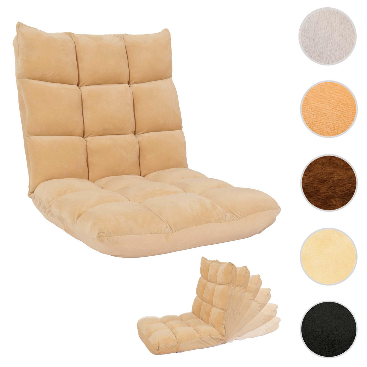 BODENSESSEL Beige - Beige, Textil (50/55/55cm) - MCW