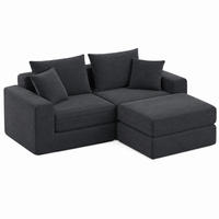 SOFA modulares Design Dunkelgrau - Dunkelgrau, Kunststoff (96/259.5cm) - Meubliv