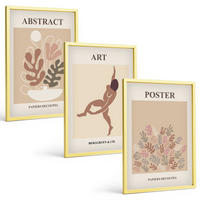 BILDER SET 3er Set - 40x60 cm Goldrahmen - Matisses stilvolle Kompositionen - Goldfarben, Kunststoff (40/60cm) - TULUP