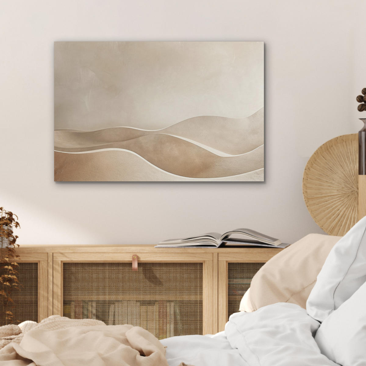 AKUSTIKBILD Beige - Natur - Abstrakt - Modern Wanddeko 70x50 cm - Beige, Kunststoff (70/50/0.9cm) - MuchoWow
