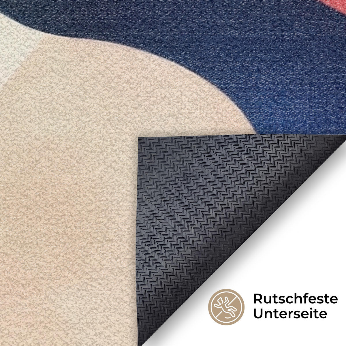 ROHOŽKA Abstraktní - modrá - růžová 120x80 cm - různobarevná, textil/umělá hmota (120/0.4cm) - MuchoWow