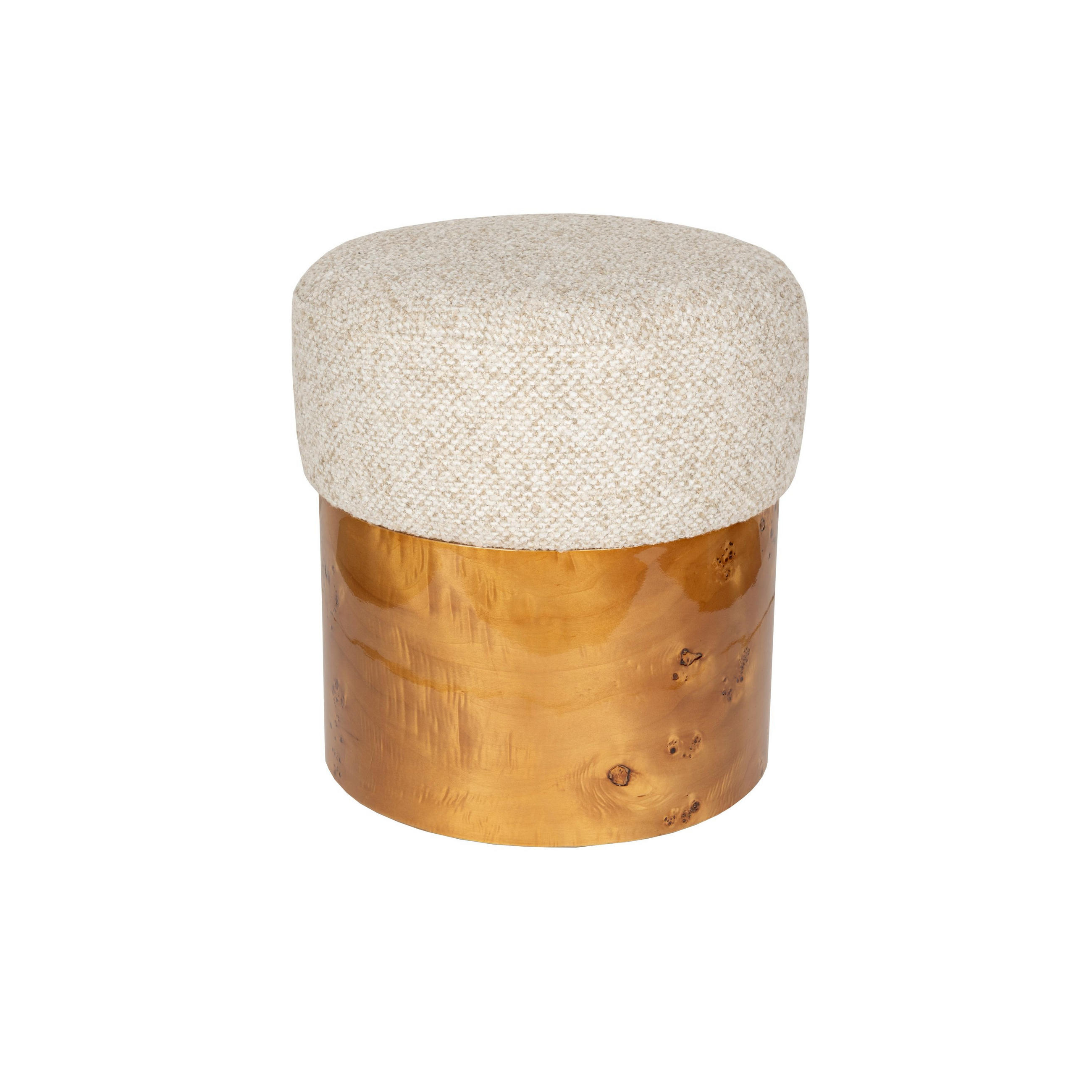 SITZHOCKER Burlin Beige - Beige, Holz (40/44/40cm) - Dutchbone