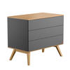 KOMMODE mit 3 Schubladen und Gestell aus Eiche L100 cm - Nature - Grau, Holzwerkstoff (58/86.5/100cm) - Calicosy
