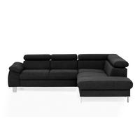ECKSOFA mit Schlaffunktion und Bettkasten - Chromfarben/Schwarz, Holz/Textil (207/249cm) - Cotta