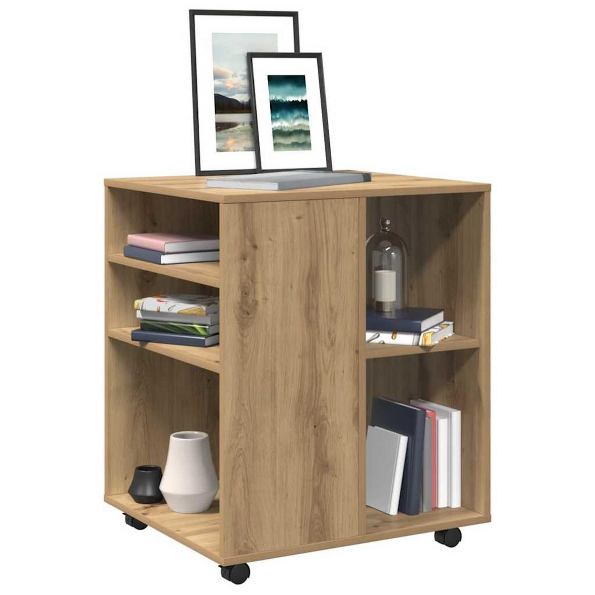 ROLLSCHRANK Artisan-Eiche 60/53/72 Cm Holzwerkstoff - Braun, Holzwerkstoff (53/72/60cm) - vidaXL