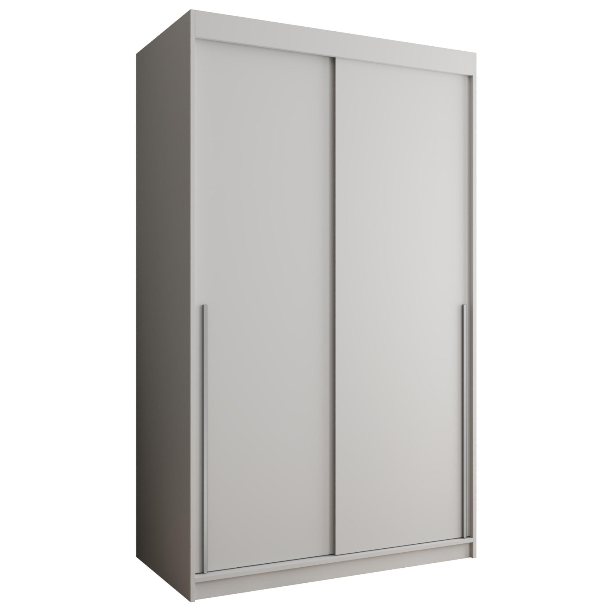 Home Collective ŠATNÍ SKŘÍŇ S POSUVNÝMI DVEŘMI 120 cm šířka, bílá se stříbrným úchytem