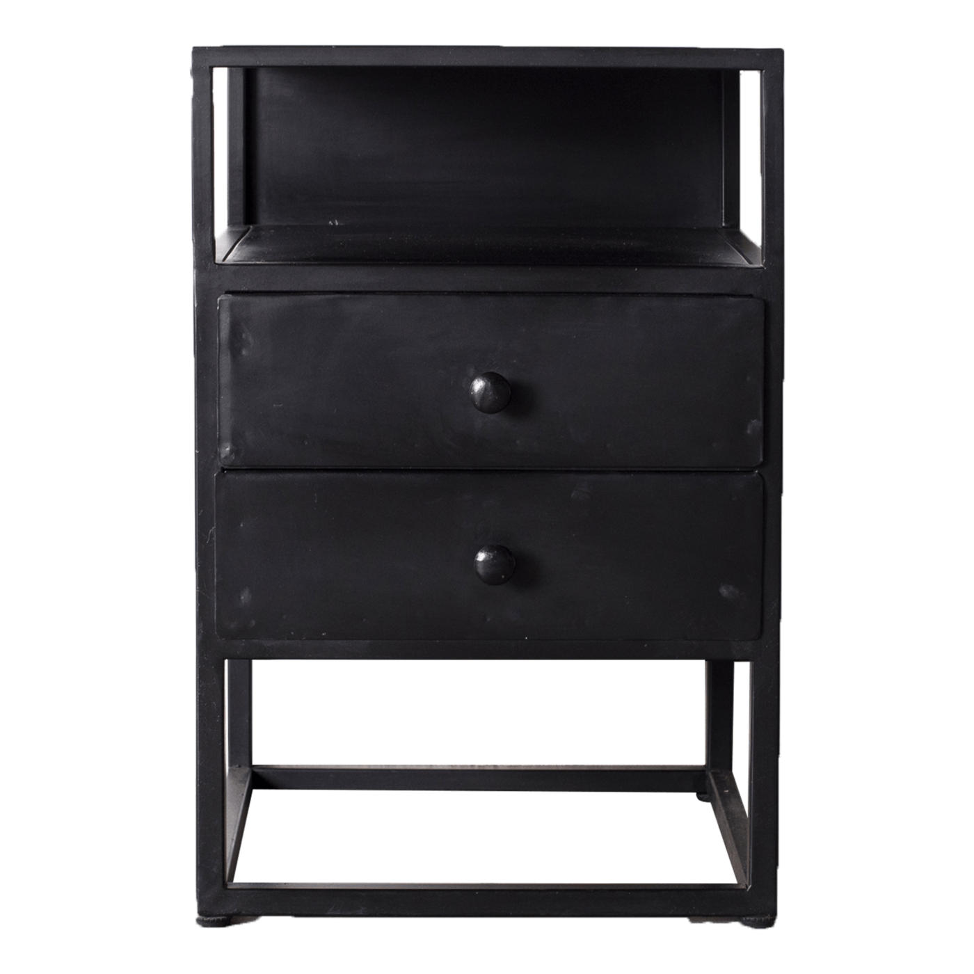 NACHTTISCH aus Metall 40x40x60cm, schwarz - Schwarz, Metall (40/60/40cm) - Giga Meubel