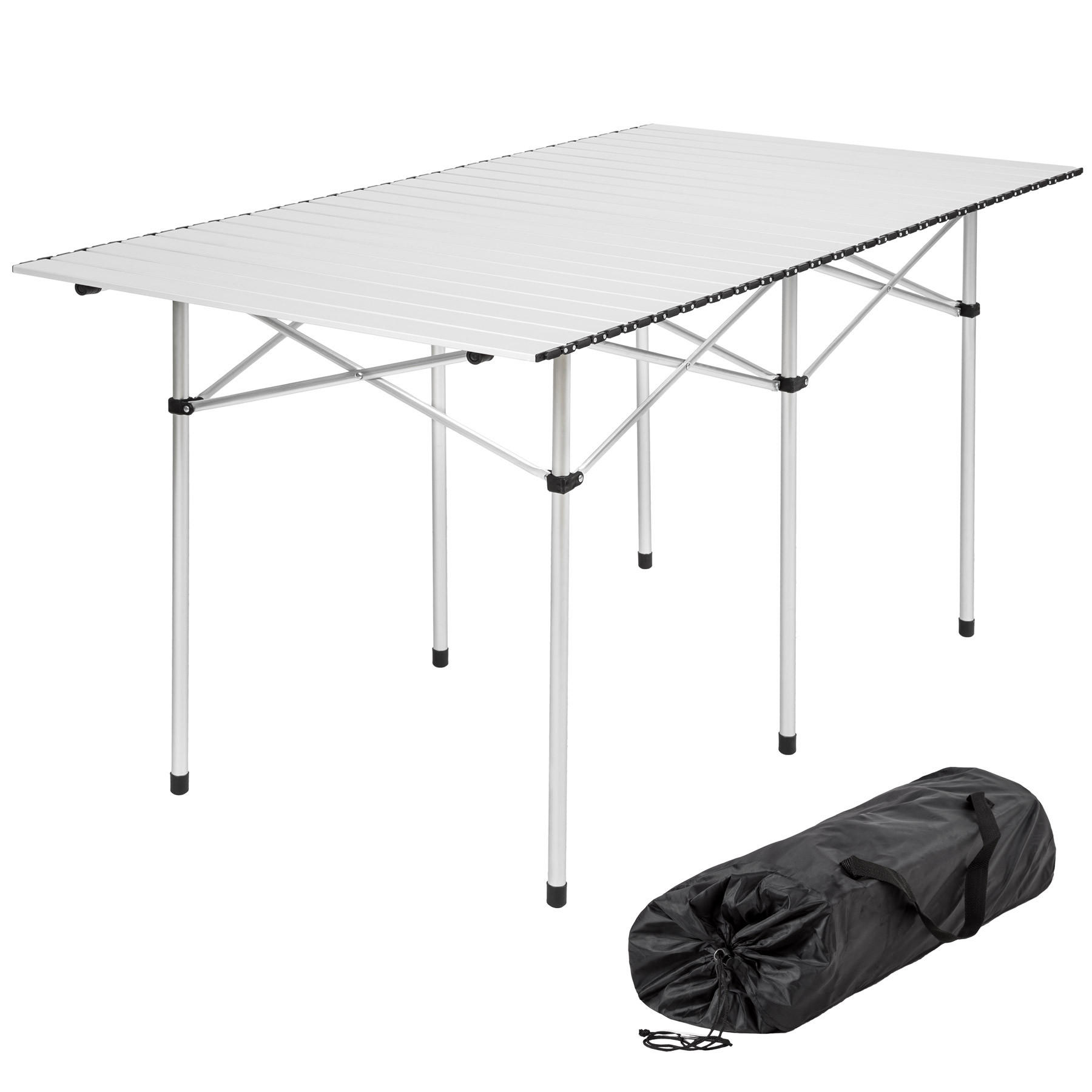 CAMPINGTISCH ,140 x 70 x 70 cm,grau - Grau, Metall (140/70/70cm) - tectake