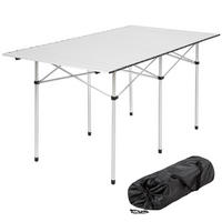 CAMPINGTISCH ,140 x 70 x 70 cm,grau - Grau, Metall (140/70/70cm) - tectake