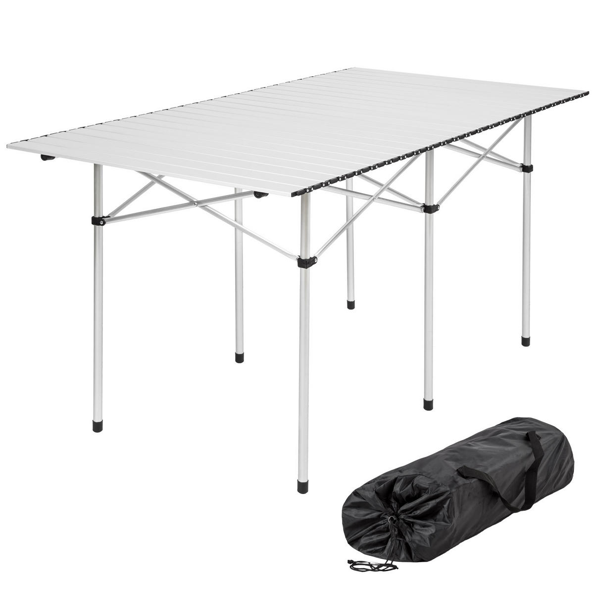 CAMPINGTISCH ,140 x 70 x 70 cm,grau - Grau, Metall (140/70/70cm) - tectake