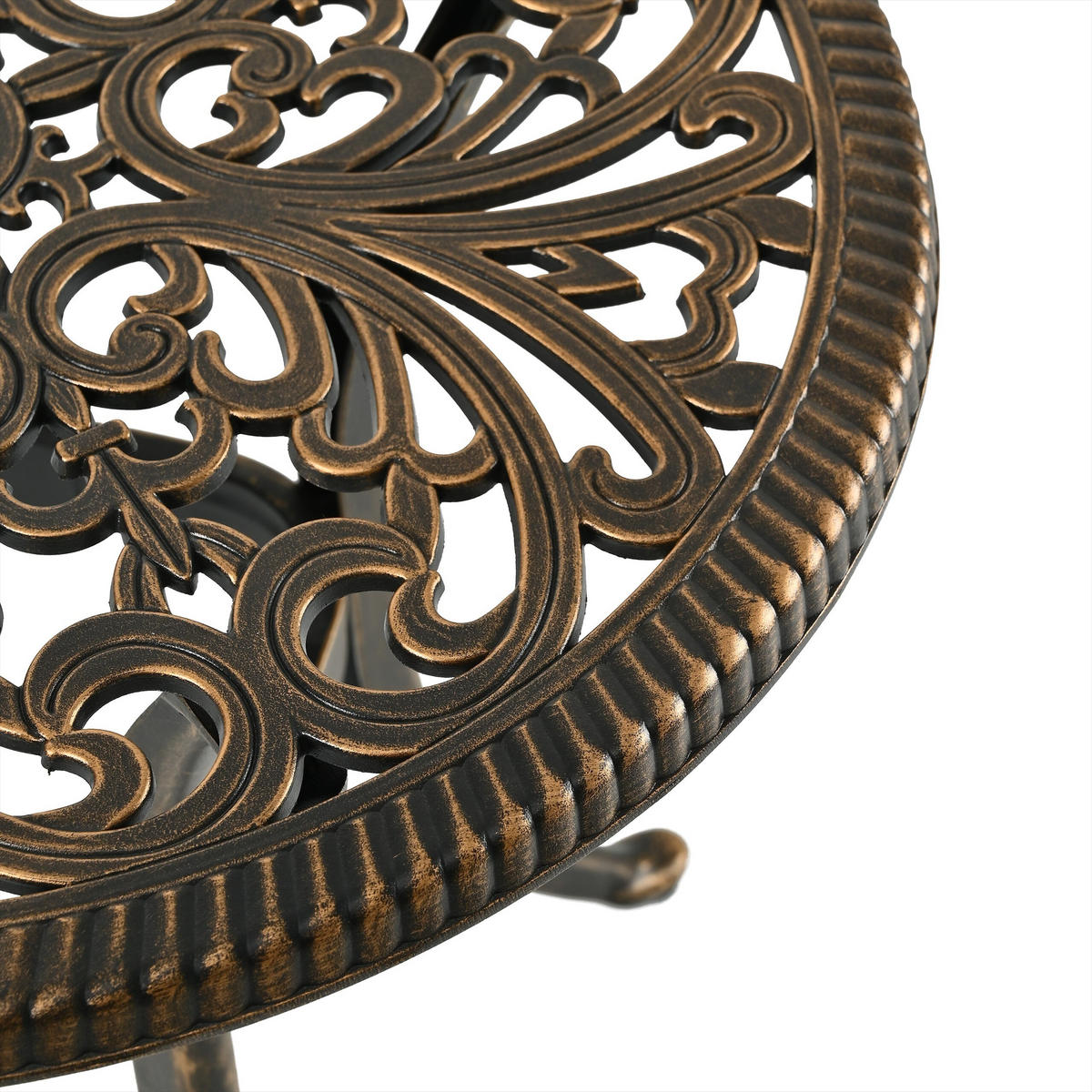 GARTENTISCH - Schwarz, Kunststoff/Metall (53/53/53cm) - Relaxdays