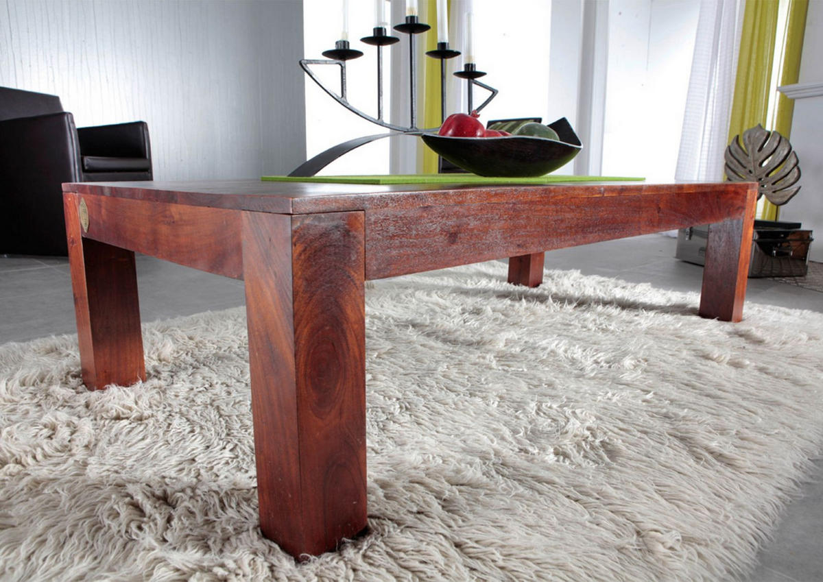 COUCHTISCH Akazie 120x75x40 nougat lackiert OXFORD #448 - Dunkelbraun, Holz (120/75/40cm) - Massivmoebel24