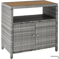 GARTENSCHRANK Monscia, höhenverstellbare Füße, 90 x 55,5 x 87 cm, grau - Grau, Kunststoff (90/97/55.5cm) - tectake