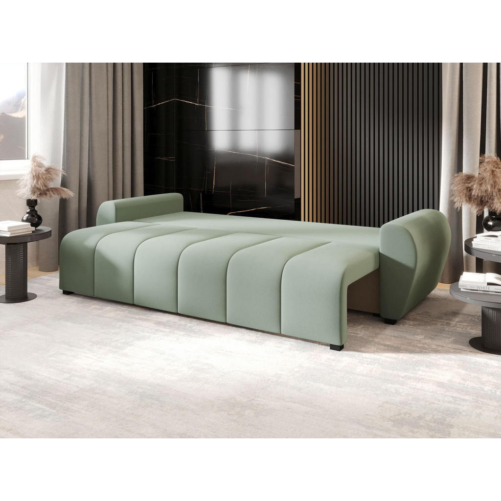 Thumbnail - Bedante Sofa, Hellgrün, Textil, 86x82x246 cm, Oeko-Tex® Standard 100, Wohnzimmer, Sofas & Couches, Schlafsofas
