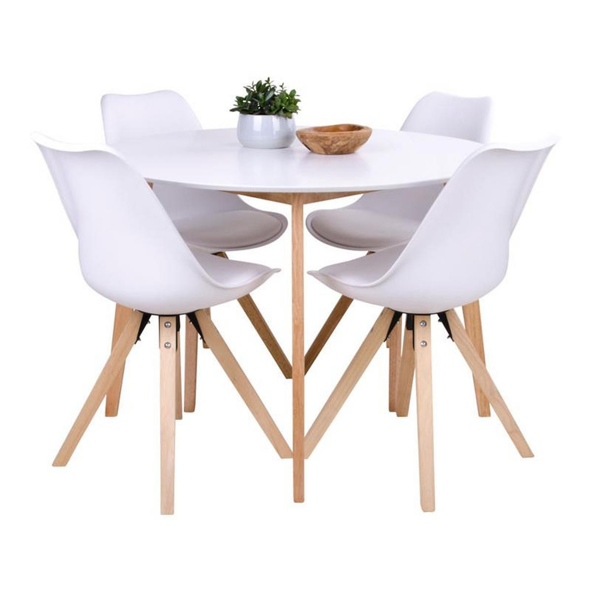 ESSTISCH Ø105 cm in weiss und natur - Weiß, Holzwerkstoff (105/105/75cm) - ebuy24