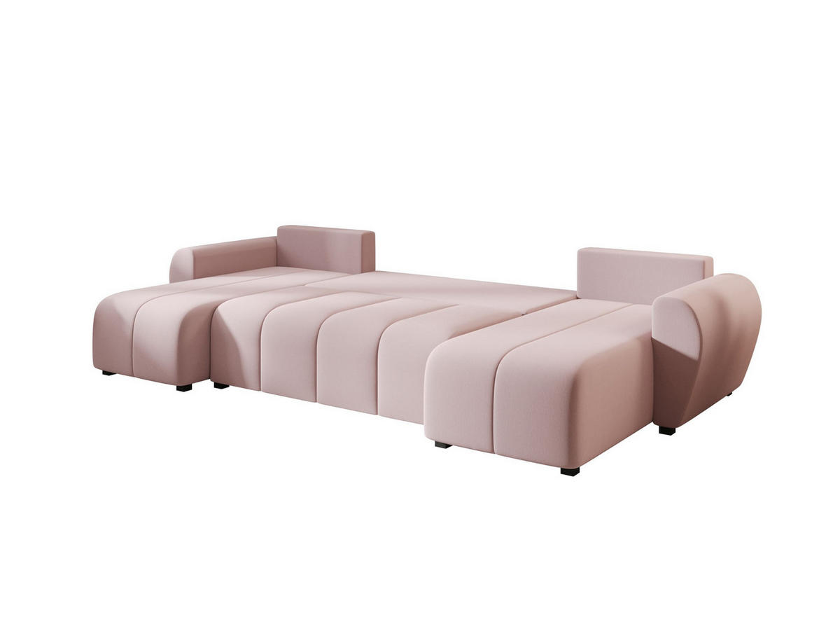 WOHNLANDSCHAFT MOLISA U Cosmic 14 mit Schlaffunktion - Rosa, Textil (303/82/208cm) - Bedante