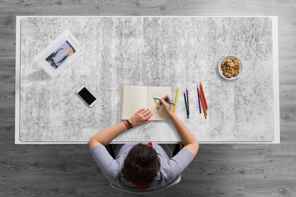 SCHREIBTISCHUNTERLAGE 120x60 cm Grau - Grau, Kunststoff (1.6/120/60cm) - ArtPrintCave